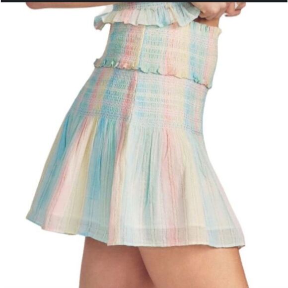 NWT LoveShackFancy Camilla Rainbow Mini Skirt Large - Picture 8 of 12